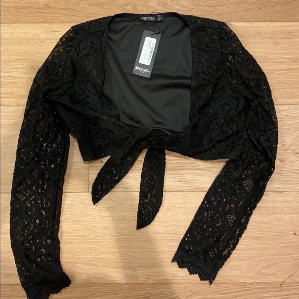 Lace front tie top